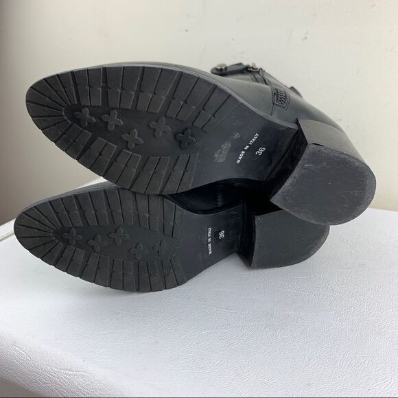 Fabianelli Black Leather Heeled Side-zip Booties S6‎ - Picture 13 of 14